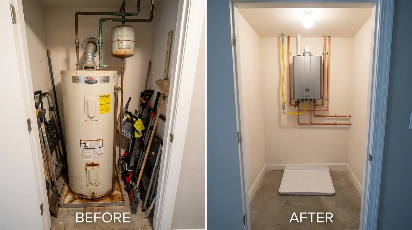 Tank water heater versus wall-mounted tankless unit comparison for Hailey, ID homeowners